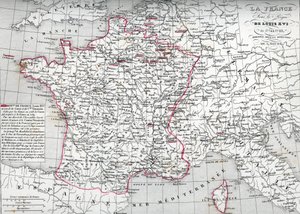 Kort over Frankrig under kong Ludvig XVI fra 1774 til 1793 (Kort over Frankrig på kong Ludvig XVI