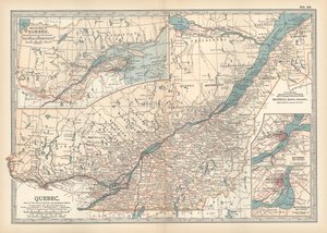 Kort over Quebec, Canada, ca. 1900 (gravering) af Unbekannter Künstler