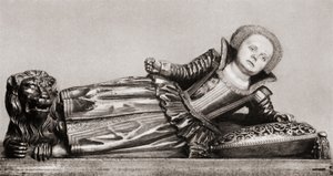 Mary of England, Skotland og Irland, fra hendes grav i Westminster Abbey, fra The Girl Through the Ages, udgivet 1933 (litho) af Unbekannt