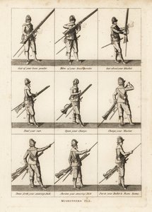 Militære øvelser af musketerer af Unbekannt