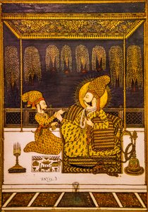 Miniaturemaleri, Mehrangarh Fort, Jodhpur, Jodhpur, Rajasthan, Indien, Asien (foto)