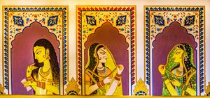 Miniaturemaleri, kunst og kunsthåndværk i Rajasthan, Rajasthan, Indien, Asien (foto) af Unbekannter Künstler