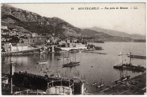Monte Carlo (Monte-Carlo): Udsigt over byen taget fra Monaco - Postkort slut 19.-20. århundrede af William M. Timlin