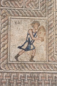 Mosaikker i den romerske agora (5. århundrede e.Kr.), Delphi (??????), Peloponnes, Grækenland (foto) af Unknown