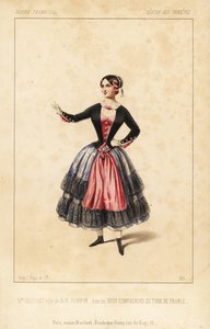 Fru Elisabeth Augustine Bressant som Nini Pompon i les Deux Compagnons du Tour de France af Lockroy og Wailly, Theatre des Varietes af Unbekannter Künstler