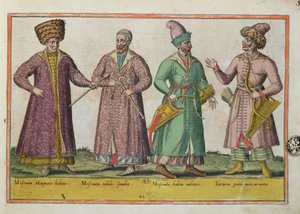 Muskovit og tartar kostume (farvet gravering) af Unbekannt