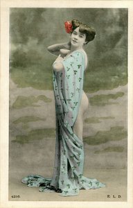 Nøgen kvinde, ca. begyndelsen af 1900-tallet (postkort)