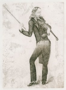 Niccolo Paganini - karikatur af Unbekannt