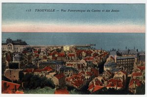 Normandiet, Calvados (14), Trouville: panoramaudsigt over kasinoet og molerne - Postkort sidst i det 19.-20. århundrede af William M. Timlin