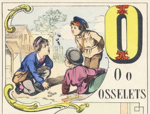 O: ossicles - Spilalfabet, ca. 1890 (illustration) af Unbekannt