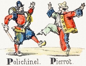P - Polichinelle Pierrot - Child Entertainment Alphabet ca. 1890 (litografi) af Unbekannt