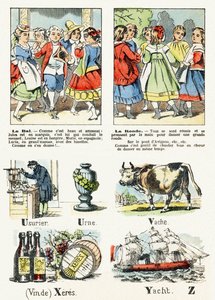 Side 8 - le bal kostume, la ronde - Child Entertainment Alphabet c.1890 (litografi) af Unbekannt