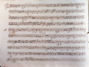 Side med partitur af en Sinfonia concertante af Pleyel af Unbekannter Künstler