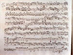 Side med partitur af en Sinfonia concertante af Pleyel af Unbekannter Künstler