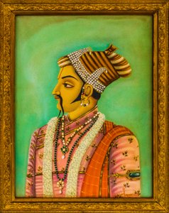 Malerier af Maharajaer i City Palace, Jaisalmer, en eksotisk by i Thar-ørkenen, Jaisalmer, Rajasthan, Indien, Asien (foto) af Unbekannter Künstler