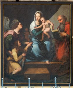 Sognekirke (Vor Frue af Pamele Kirke). Indre. Maleri. Anonym. Madonna (Madonna med fisk, Tobias). Kopi af Rafael (?). af Unbekannter Künstler
