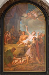 Sognekirke (Parochekerk Onze-Lieve-Vrouw). Indre. Maleri. af Unbekannter Künstler