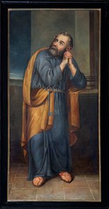 Sognekirke (Sankt Peters Sognekirke). Maleri. Sankt Peter. af Unbekannter Künstler