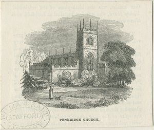 Penkridge Church: træsnitsgravering og [?19. århundrede] af Unbekannt