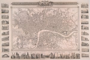 Plan over London fra faktisk undersøgelse af Unbekannter Künstler