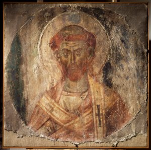 Pave Anacletus (eller Cletus) (fresko, 5. århundrede) af Unbekannter Künstler
