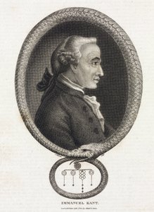 Portræt af filosoffen Immanuel Kant (1724-1804), i en ramme formet af en slange, der bider i halen af Unbekannt