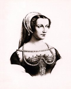 Portræt af Claude de France (1490-1524) Dronning af Frankrig, kobberstik, sd. af Unbekannter Künstler