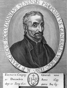 Portræt af Francesco Piccolomini (1582-1651), italiensk jesuit, var overordnet i Society of Jesus fra 1649 til 1651, gravering af William M. Timlin