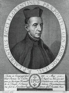 Portræt af Lorenzo Ricci (1703-1775), italiensk jesuit og 18. overordnede over Jesu samfund, gravering af William M. Timlin