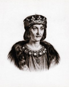 Portræt af Ludvig XII (1462-1515), konge af Frankrig. Gravering af Unbekannter Künstler
