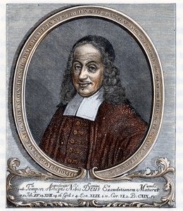 Portræt af Philipp Jacob Spener (Philippe Jacques Spener) (1635-1705) Luthersk teolog, grundlægger af pietismen Stik fra "Germania" af Johannes Scherr 1880 Privatsamling af Unbekannter Künstler
