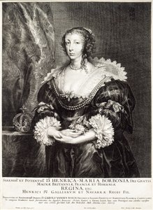 Portræt af dronning Henrietta Maria de Bourbon af Unbekannt