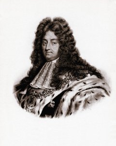 Portræt af den franske konge Louis XIV (1638-1715) Stik fra det 19. århundrede af Unbekannter Künstler