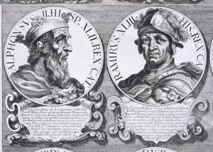 Portrætter af Alfonso II og Ramiro I (litho) af Unbekannt