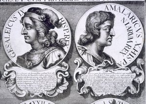 Porträts von Gesalec und Amalaric (Lithografie) von Unbekannt