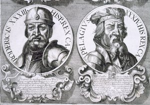 Portrætter af Roderic og Pelagius (litho) af Unbekannt