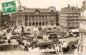 Postkort/Gare Saint Lazare/Paris/Seine/Ile de France/Frankrig af William M. Timlin