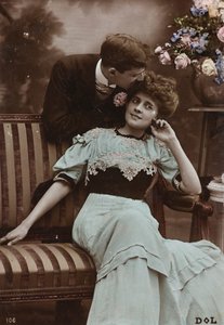 Postkort, portræt af et par, "Album para Tarjetas postales" af Unbekannter Künstler