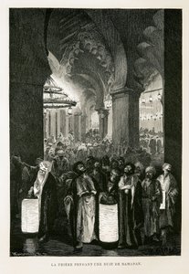 Bøn under en nat i Ramadan - Illustration fra Atlas of Egypt af Unbekannter Künstler