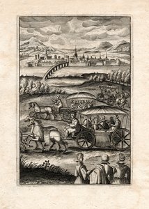 Procession med lutenister, Paris, ca. 1650 (gravering) af Unbekannter Künstler