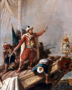 Repræsentation af Hayreddin Barbarossa. Detalje. (Maleri) af Unbekannter Künstler