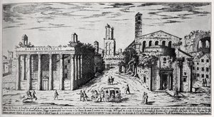 Forum Romanum 1500-tallet (gravering) af Unbekannter Künstler