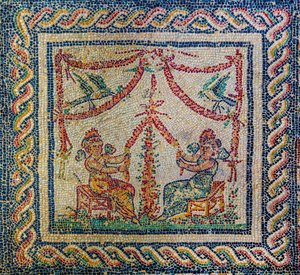Romersk villa med vidunderlige mosaikgulve af Unbekannter Künstler