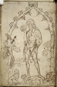Royal MS 10 B XIV f.3 Johannes Døberen (pen & blæk på papir) af Unbekannter Künstler