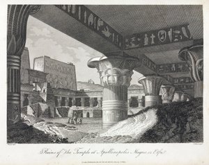 Ruinerne af templet Apollinopolis Magna ved Edfu (nuværende Tell El Balamoun, Egypten) (oprindeligt et tempel dedikeret til Horus, bygget mellem 237 og 57 f.Kr.) af Unbekannt