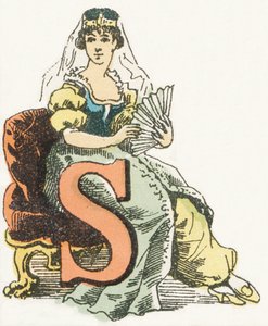 S - Sultane - Childish Alphabet, Editions Gordinne 1920 (gravering) af Unbekannt