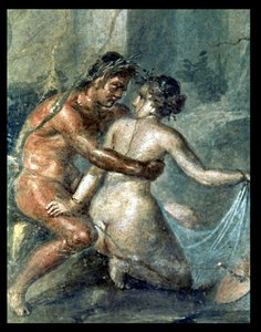 Satyr og Maenad, detalje fra et vægmaleri i Pompeji af Unbekannter Künstler