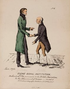 Scene Royal Institution: Gerrit Moll og John Dalton, c 1831-1840 af Unbekannt