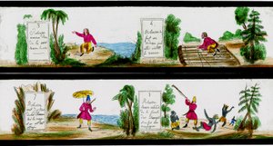 Scene fra Robinson Crusoes eventyr af Unbekannter Künstler