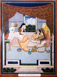 Syg kvinde med læge og sygeplejerske af Unbekannter Künstler